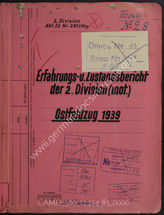 Akte 85.   Erfahrungs- und Zustandsbericht der 2. Infanterie-Division (motorisiert).
