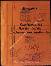 Akte 17. Unterlagen der Technischen Kompanie (Hochbau) 110 (untersteht Oberquartiermeister AOK 9): KTB Nr. 6, 1.10.-31.12.1944, einschließlich Kriegsrangliste der Kompanie – 2. Ausfertigung