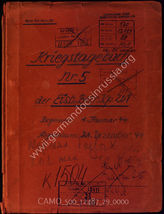 Akte 29. Unterlagen der Eisenbahnbetriebskompanie 201 (untersteht General des Transportwesens West): KTB Nr. 5, 1.1.-14.8.1944, einschließlich Stammtafel der Einheit