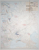 Akte 25. Luftlage Ost am 4-5.04.1943: eigene und feindliche Einsätze. Karte. 