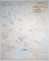 Akte 31. Luftlage Ost am 11-12.04.1943: eigene und feindliche Einsätze. Karte. 