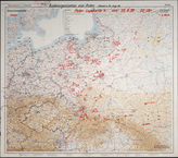 Дело 78. Карта 4 наземного базирования польской авиации по состоянию на 28.08.1939 в сравнении с размещением 21.08.1939. 3-я карта. Масштаб 1:1000000. 