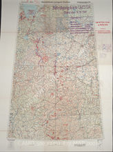 Akte 872. Unterlagen der OKH-Abteilung Fremde Heere Ost: Karte zur militärischen Lage der Roten Armee – Stand 15.10.1941, M 1:1.000.000 (Bereich Leningrad-Charkow).