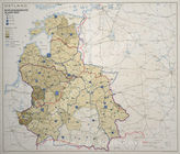 Дело 896. Документы 2-го отдела рейхскомиссара для «Остланд»: карта плотности населения областей рейхскомиссариата «Остланд» в 1863 г., М 1: 1 500 000, из атласа рейхскомиссариата «Остланд», часть 2 с картами...
