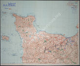 Akte 977.  Unterlagen der Ia-Abteilung der Panzergruppe West: Karte zur militärischen Lage in der Normandie – Stand 31.7.1944, M 1:300.000.