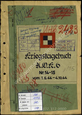 Akte 312. Unterlagen der Ia-Abteilung des AOK 6: KTB Nr. 14 und Nr. 15 vom 1.6-4.10.1944, einschließlich Kriegsrangliste, Verpflegungsstärke und Verlustliste des Stabes des AOK 6. 