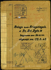 Akte 122.   Unterlagen der Ia-Abteilung des Panzerartillerieregiments 19 der 19. Panzerdivision: Anlagen zum KTB, 30.8.1944-11.3.1945 – Divisionsbefehle, Feindlagekarten u.a.