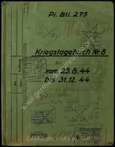 Akte 40. Unterlagen der Ia-Abteilung des Pionierbataillons 275 der 275. Infanteriedivision: KTB Nr. 10 des Pionierbataillons 275, 23.8.-31.12.1944 u. a.