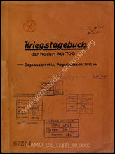 Akte 90. Unterlagen der Ia-Abteilung der Nachrichtenabteilung 708 der 708. Volksgrenadierdivision: KTB Nr. 1 der Nachrichtenabteilung 708, 1.11.-31.12.1944, einschließlich Anlagen...