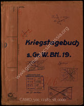 Akte 98. Unterlagen der Ia-Abteilung des schweren Granatwerferbataillons 19: KTB Nr. 2 des schweren Granatwerferbataillons 19, 10.10.1944-31.12.1944.