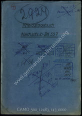 Akte 143. Unterlagen der Ia-Abteilung des Nachschubbataillons 557: KTB Nr. 11 des Nachschubbataillons 557, 1.10.-31.12.1944, samt Anlagen...