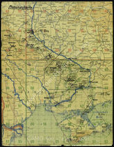 Akte 61. Unterlagen der Ia-Abteilung des Generalkommandos des I. Flakkorps: Karte zur Planung des Einsatzes der 9., 10., 15 und 17. Flakdivision. 