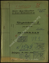 Akte 31. Unterlagen des Armee-Nachrichtenführers beim AOK 14: Tätigkeitsbericht II des Armee-Nachrichtenführers für den Zeitraum Oktober-Dezember 1944.