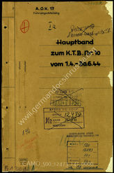 Akte 141. Unterlagen der Ia-Abteilung des AOK 17: KTB Nr. 10 des AOK 17 vom 1.4.-30.6.1944. 
