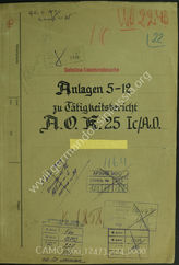 Akte 224.  Unterlagen der Ic/AO-Abteilung beim AOK 25: Anlagen 5-12 zum Tätigkeitsbericht der Ic/AO-Abteilung beim AOK 25, 15.11-31.12.1944 u.a. 