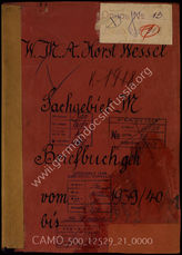 Akte 21: Unterlagen des Wehrkreises III (Berlin), Wehrmeldeamt Berlin-Horst-Wessel: Brieftagebuch der Abteilung Marine, 1939-1942