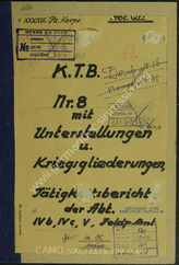 Akte 209.  Unterlagen der Quartiermeisterabteilung des Generalkommandos des XXXXVI. Panzerkorps: KTB Nr. 8 des Oberquartiermeisters des XXXXVI. Panzerkorps, 1.7.-31.12.1944. 