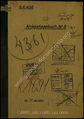 Akte 144.  Unterlagen der Ia-Abteilung des Grenadierregiments 436: KTB Nr. 8 des Grenadierregiments 436, 16.10.-31.12.1944, einschließlich Kriegsrangliste.