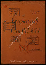 Akte 203.   Unterlagen der Ia-Abteilung des Grenadierregiments 1077: KTB Nr. 1 des Grenadierregiments 1077, 14.7.-30.9.1944.
