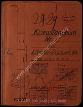 Akte 402.    Unterlagen der Ia-Abteilung der II. Abteilung des Werferregiments 86: KTB Nr. 1 der II. Abteilung des Werferregiments 86, 21.11.-31.12.1944, samt Anlagen.