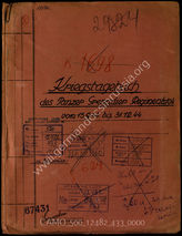 Akte 433. Unterlagen der Ia-Abteilung des Panzergrenadierregiments 104: KTB des Panzergrenadierregiments 104, 15.9.-31.12.1944, einschließlich Anlagen.