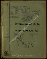 Akte 449.   Unterlagen der Ia-Abteilung des Pionierregimentsstabes z.b.V. 42: KTB Nr. 6 des Pionierregimentsstabes z.b.V. 42, 1.10.-31.12.1944.