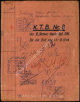 Akte 467.   Unterlagen der Ia-Abteilung der II. Abteilung des Armee-Nachrichtenregiments 596: KTB Nr. 8 der II. Abteilung des Armee-Nachrichtenregiments 596, 1.7.-31.12.1944.