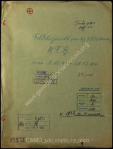 Akte 19.   Unterlagen der Ia-Abteilung des Feldlazaretts 682 (mot.): KTB Nr. 1 des Feldlazaretts 682 (mot.), 1.11.1943-31.12.1944, einschließlich Kriegsrang- und Verlustliste...