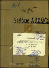 Akte 403: Unterlagen der Ia-Abteilung des AOK 9: Schriftverkehr mit dem OKH und den Verbänden der Armee zur verbesserten Ausstattung mit Rettungsgerät, zur Zuteilung mit Schleppern, zum Einsatz von französischen Beutepanzern bei der Landung u.a.