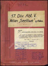 Akte 1336: Unterlagen der V-Abteilung der 17. Infanteriedivision: Schriftwechsel zur Abgabe von Kfz, zum Einsatz von Beutegeschützen, Merkblätter für die Ausbildung, Besprechungsnotizen u.a.