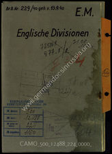 Akte 224: Unterlagen der OKH-Abteilung Fremde Heere West: Kartenskizze zur Lage der Verbände der britischen Streitkräfte – Stand 31.8.1940