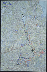 Akte 202: Unterlagen der Ia-Abteilung des AOK 18: Karte zur Zahl der schweren und leichten Batterien der Roten Armee im Bereich der 18. Armee sowie bei den eigenen Truppen, Stand 31.8.-10.9.1944 