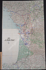 Akte 542: Unterlagen der Ia-Abteilung des AOK 7: Karte zum Einsatz der Verbände der 7. Armee beim Fall „La Rochelle-Royan“ (Abwehr alliierte Landung in La Rochelle und Royan) 