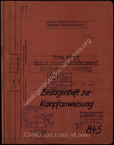 Дело 98:  Документация Ia-департамента 1-го штаба крепостной инженерной части: брошюра с приложениями к наставлению по ведению боя для 845-го бронированного оборонительного сооружения