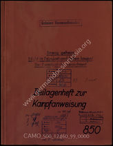 Дело 99:  Документация Ia-департамента 1-го штаба крепостной инженерной части: брошюра с приложениями к наставлению по ведению боя для 850-го бронированного оборонительного сооружения 