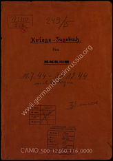 Akte 116: Unterlagen der Ia-Abteilung des Festungsbataillons XXII/999: KTB Nr. 1 des Festungsbataillons XXII/999, 10.7.-31.12.1944, einschließlich Anlagen 