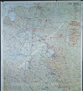 Дело 725: Документы отдела IIIb оперативного управления Генерального штаба при ОКХ: карта «Положение на Востоке» - Карта, показывающая положение войск вермахта на германо-советском фронте, включая положение частей Красной Армии, по состоянию на 17.06.1943