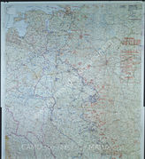 Дело 729: Документы отдела IIIb оперативного управления Генерального штаба при ОКХ: карта «Положение на Востоке» - Карта, показывающая положение войск вермахта на германо-советском фронте, включая положение частей Красной Армии, по состоянию на 21.06.1943