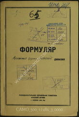 Дело 3:  Документы Разведывательного Управления Генерального штаба Красной Армии: разведданные группы армий «Зееланд» – формуляры с информацией о группе армий 