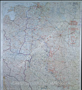 Дело 781: Документы отдела IIIb оперативного управления Генерального штаба при ОКХ: карта «Положение на Востоке» - Карта, показывающая положение войск вермахта на германо-советском фронте, включая положение частей Красной Армии, по состоянию на 12.08.1943