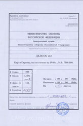 Akte 122: Westermanns Generalkarte Nr. 11 – Europa, M 1:7.500.000, Braunschweig/Berlin/Hamburg: Verlag Georg Westermann, 1940 mit handschriftlichen Eintragungen zur Ausarbeitung „Wie England und Russland, Amerika an allen Fronten geschlagen wird“