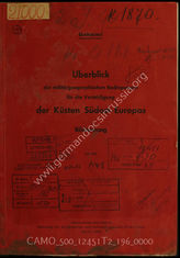 Akte 196: Unterlagen der Abteilung für Kriegskarten und Vermessungswesen (IV Mil-Geo) im Generalstab des Heeres im OKH: Überblick über die militärgeographischen Bedingungen für die Verteidigung der Küsten Südost-Europas, Bildanhang, Berlin 1943