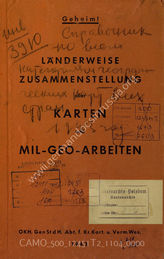Akte 1104: Unterlagen des Kartenarchivs im Heeresarchiv Potsdam: Ausarbeitung der Abteilung für Karten- und Vermessungswesen beim Generalstab des Heeres im OKH – Länderweise Zusammenstellung aller Karten und Mil-Geo-Arbeiten, 1943