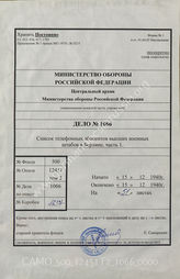 Akte 1066: Unterlagen der Inspektion der Nachrichtentruppen (Jn 7 III) im Allgemeinen Heeresamt beim Chef Heeresrüstung und Befehlshaber des Ersatzheeres im OKH: Wehrmacht-Fernsprechverzeichnis Groß-Berlin, Teil 1, Stand 15. Dezember 1940